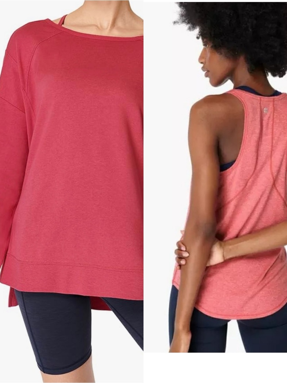 Sweaty Betty Tayberry Pink Tank & After Class Sweatshirt Matching Set Size XXL